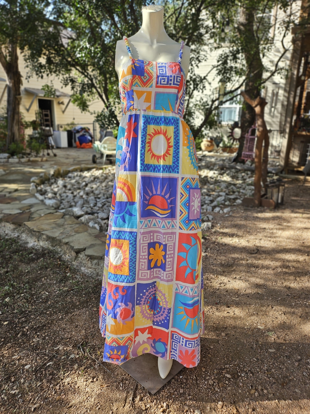 Japna Colorblock Mediteranian Sunprint Maxi Dress - Vibrant Multicolor M